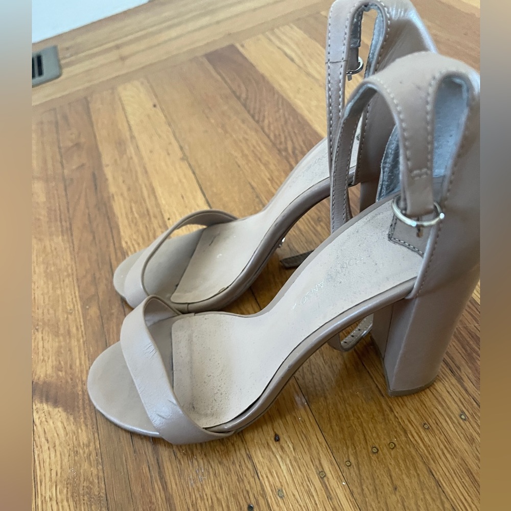 Tony Bianco Block Heel Nude Heels in Size 7.5